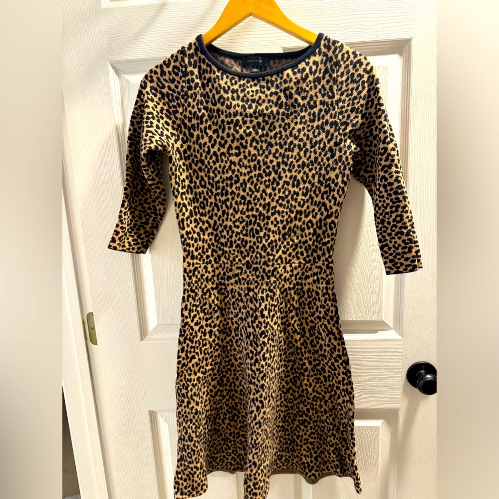 Gorgeous leopard prints sweater dress from Ann Taylor